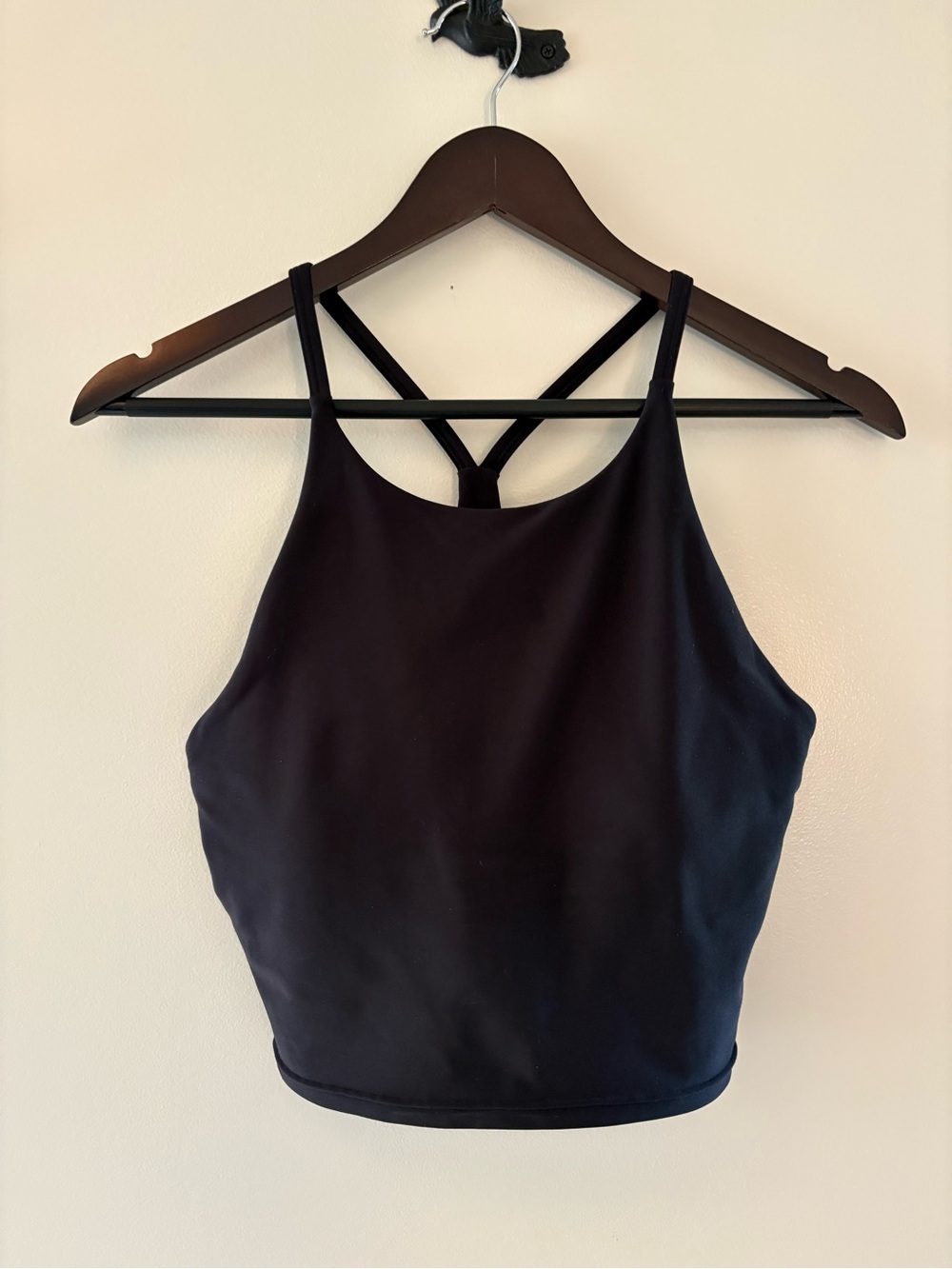 Old Navy Active Powersoft Black Crop Tank Top Built-In Bra